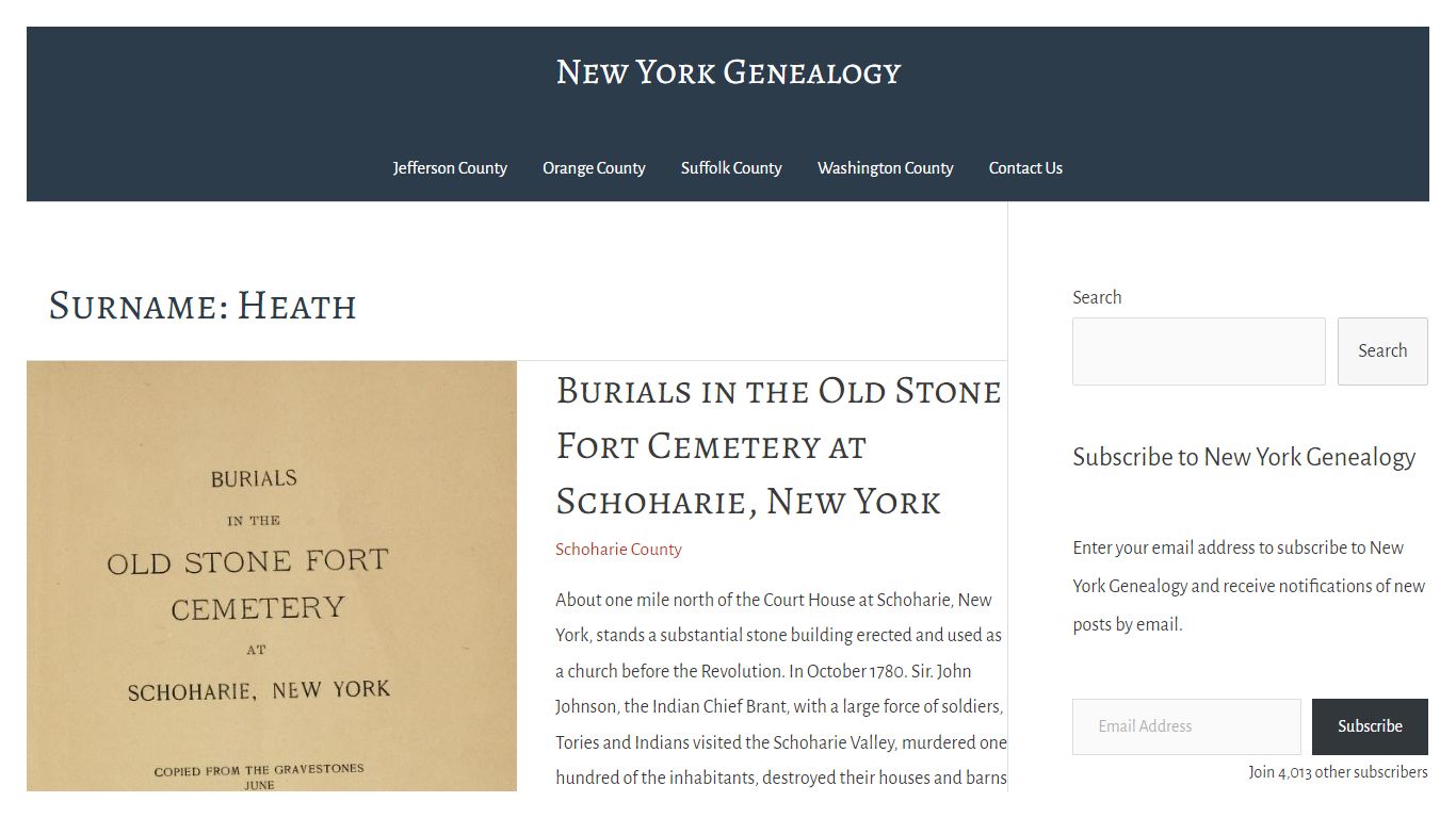 Heath Archives — New York Genealogy